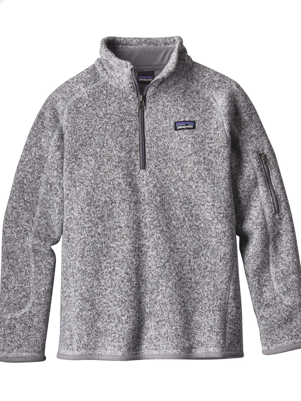 Kids Unisex Size L Patagonia Heather Gray Half-Zip Fleece Pullover